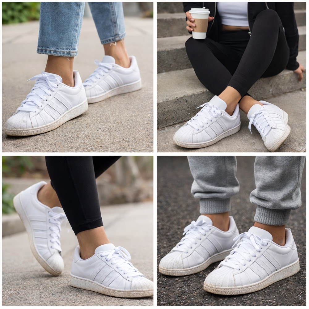 Adidas Superstar Triple White Sneakers Women’s 6.5 Leather Shell Toe